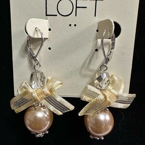 LOFT Gold and Silver Crystal Dangle Earrings